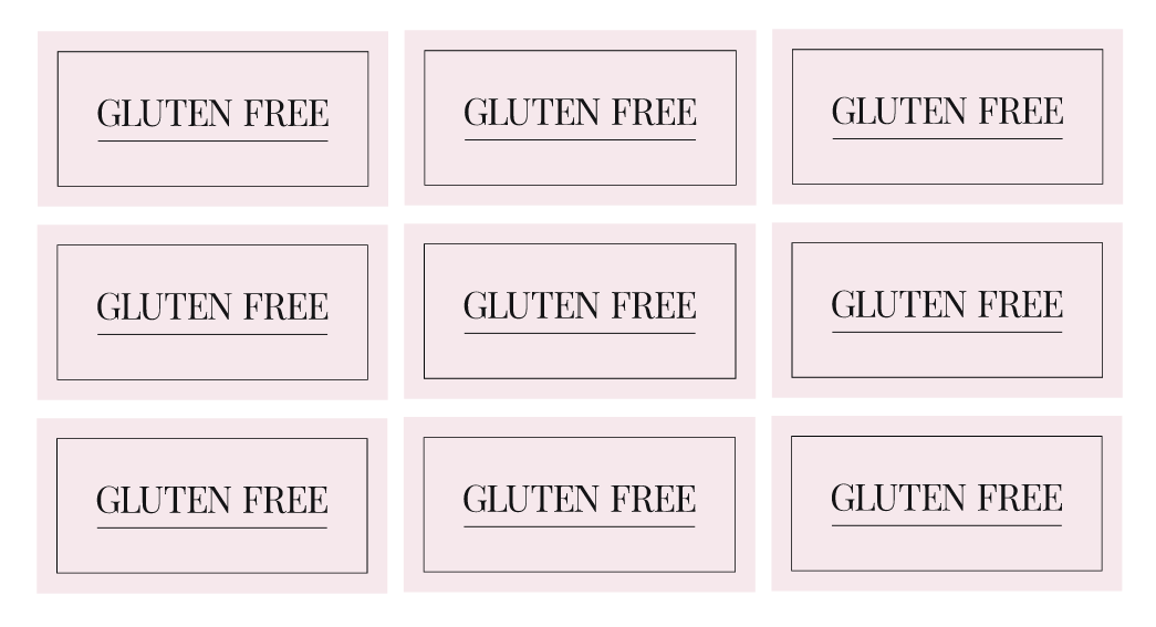 Gluten Free Labels