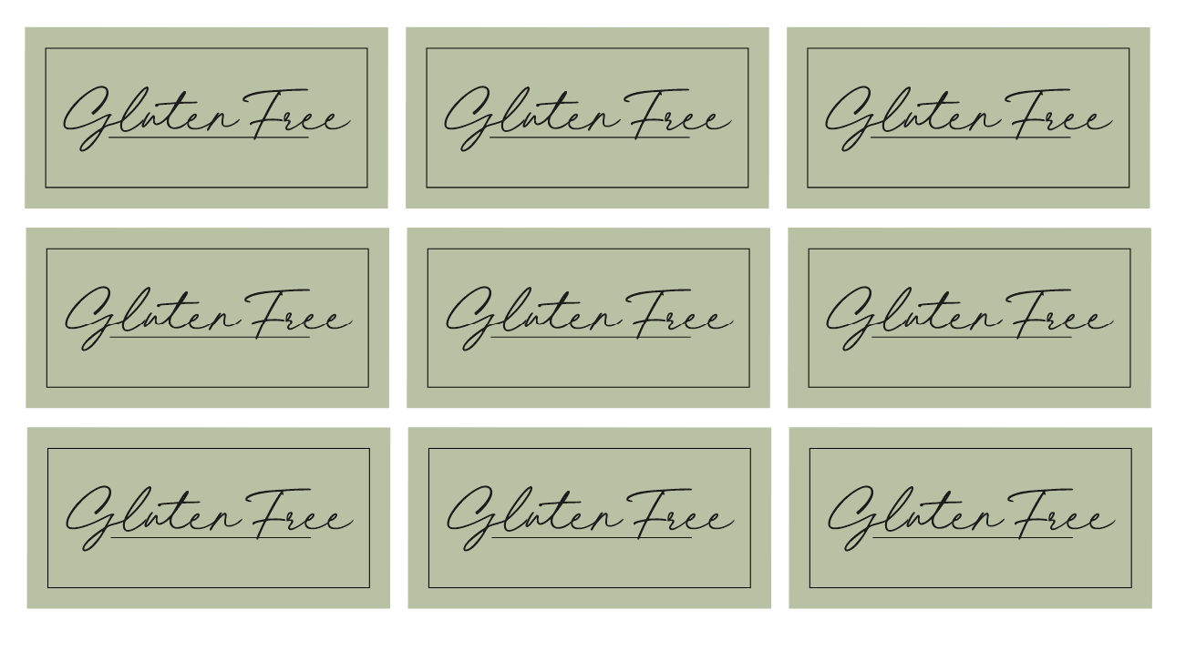 Gluten Free Labels