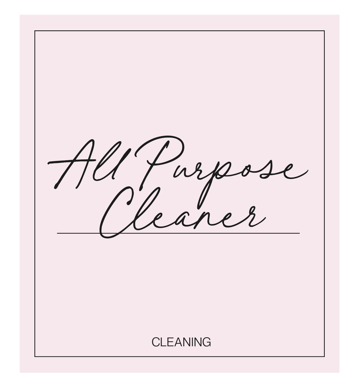 All Purpose Cleaner Label