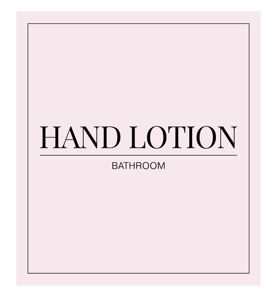 Hand Lotion Label
