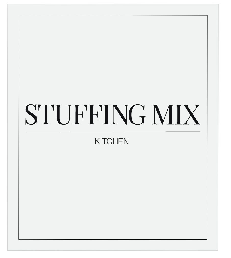 Stuffing Mix Label