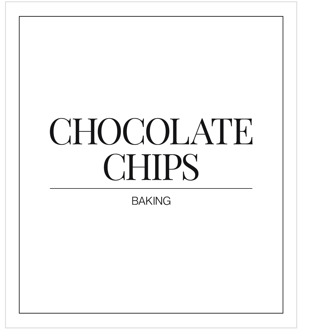 Chocolate Chips Label