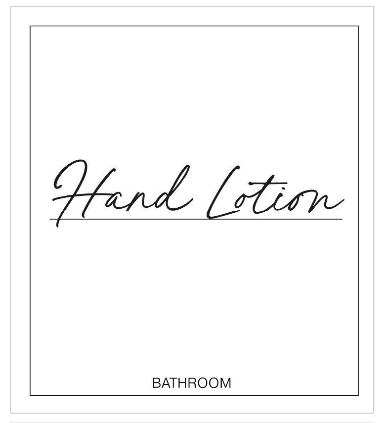 Hand Lotion Label