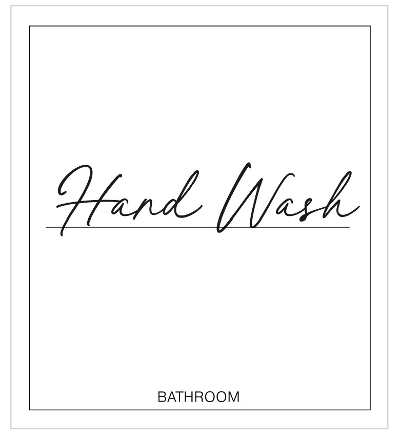 Hand Wash Label