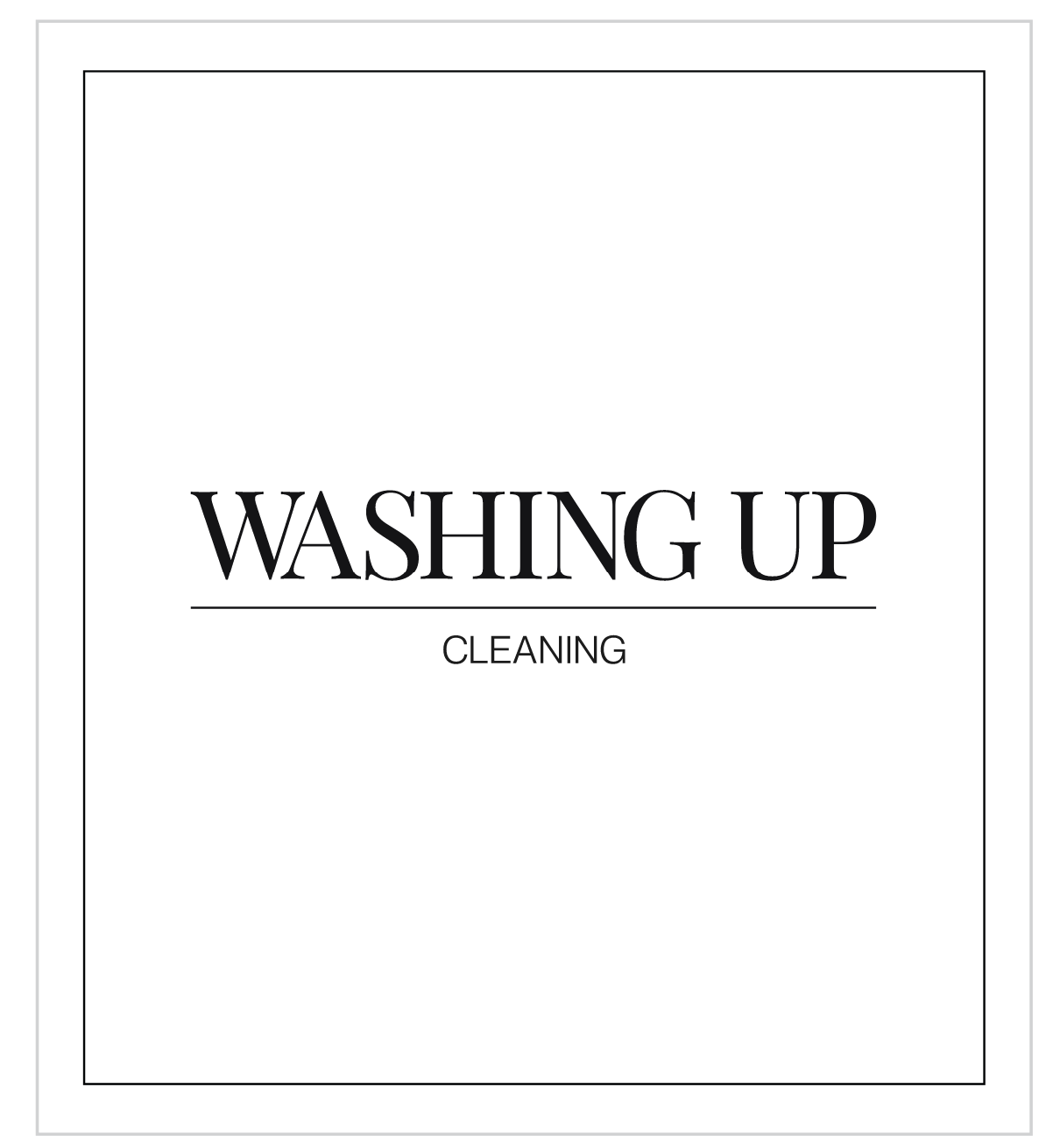 Washing Up Label