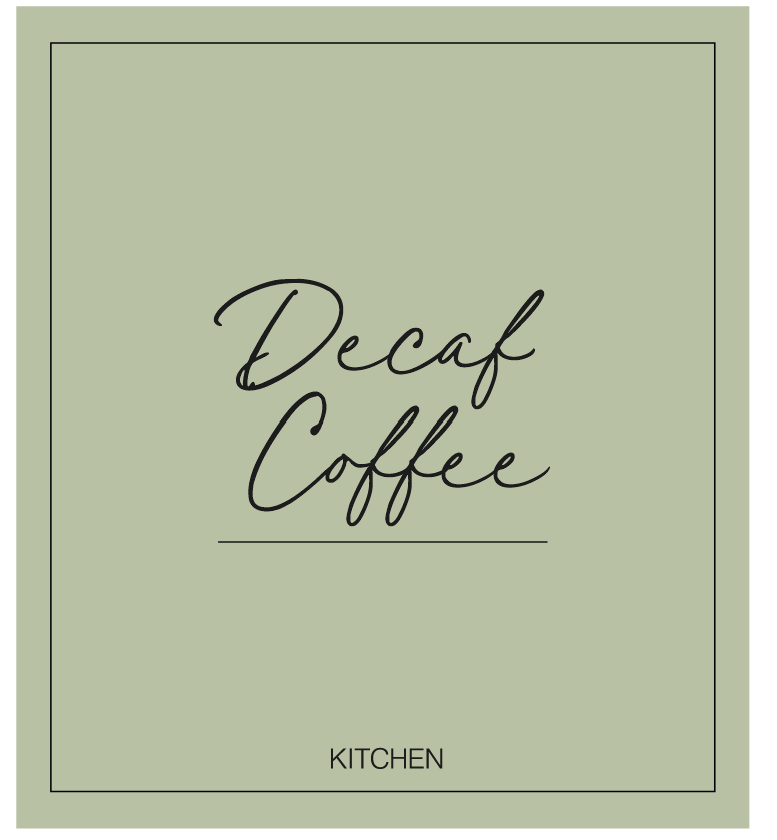 Decaf Coffee Label