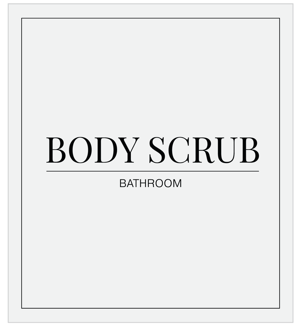 Body Scrub Label