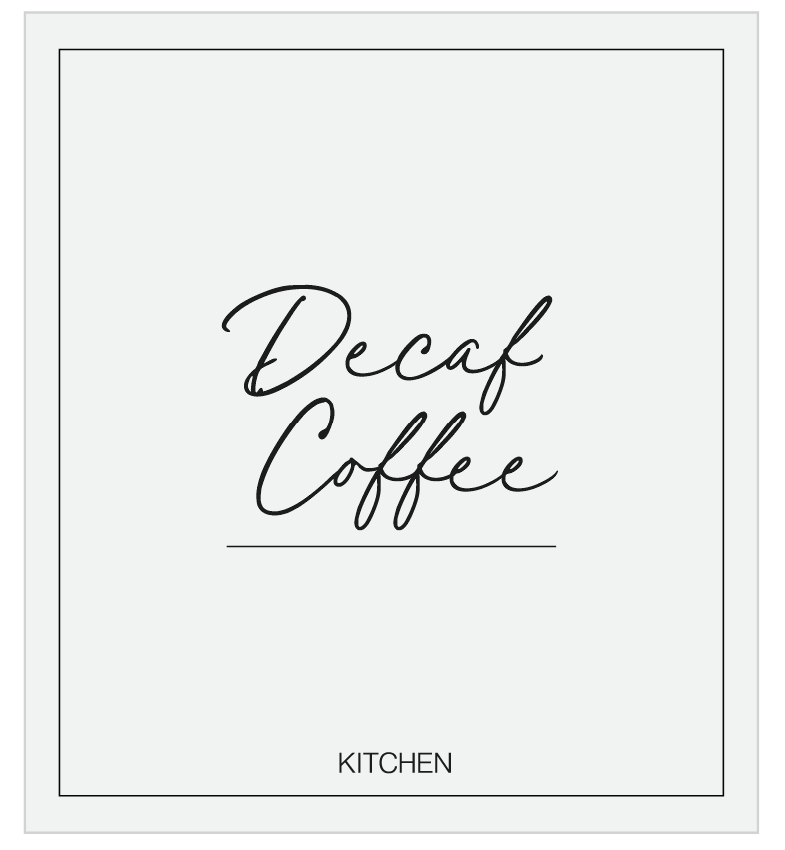 Decaf Coffee Label