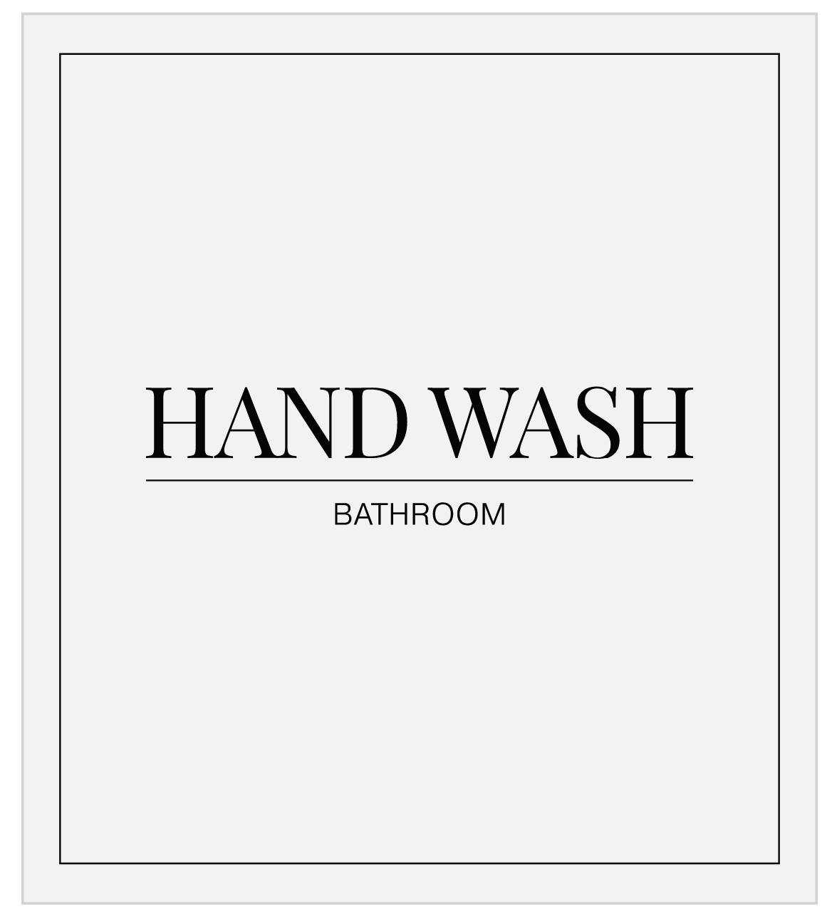Hand Wash Label