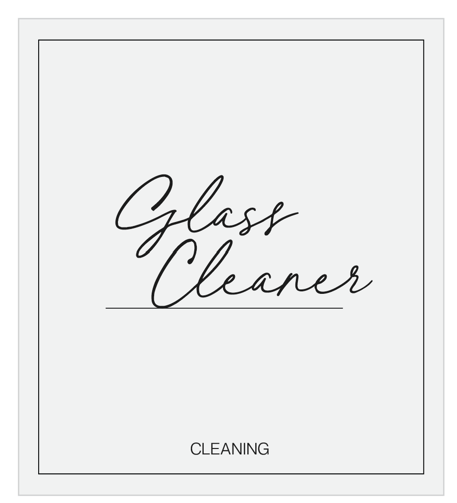 Glass Cleaner Label