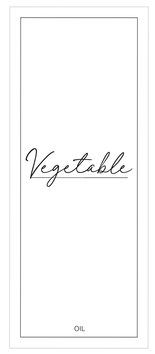 Vegetable Oil Label