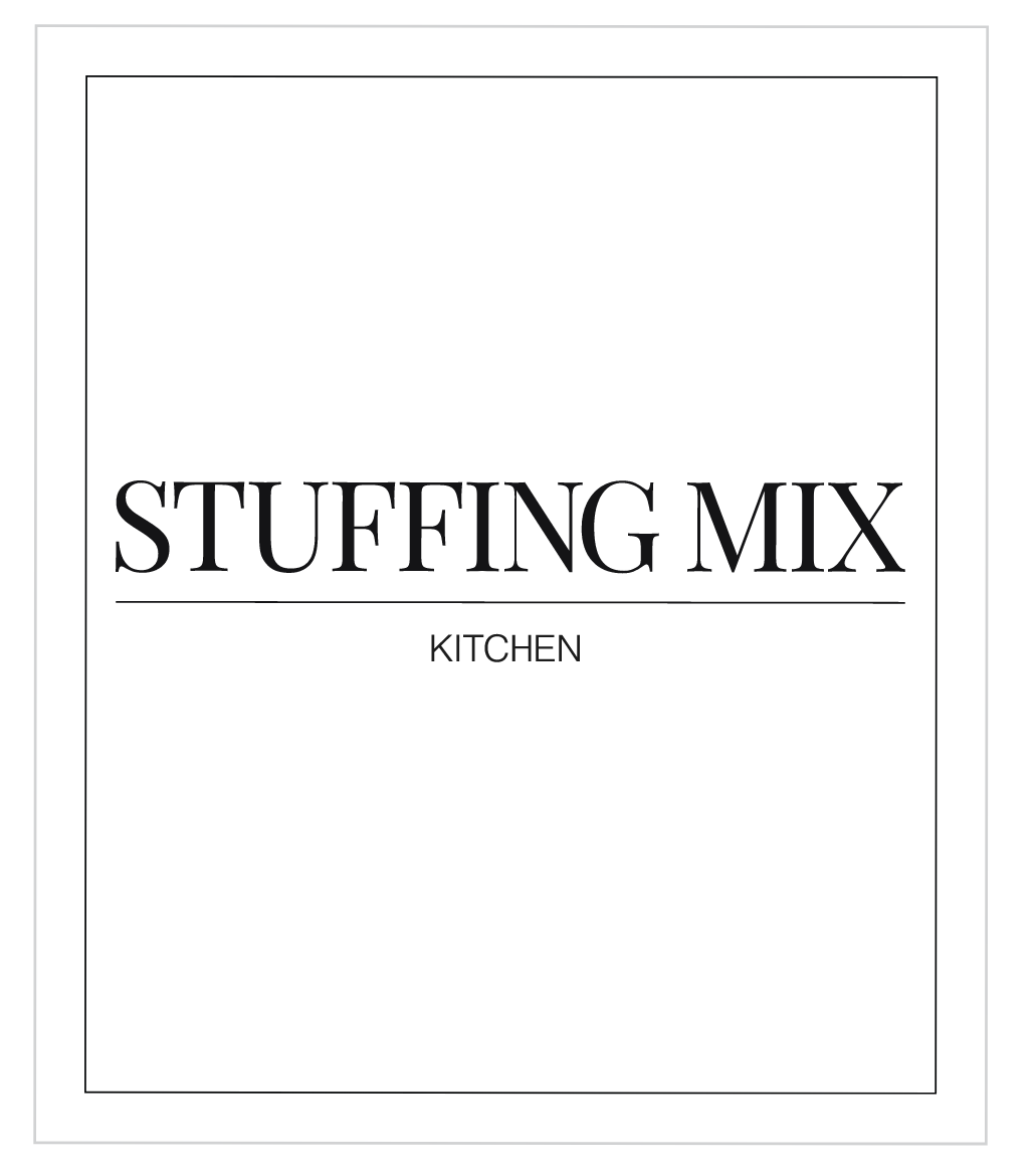 Stuffing Mix Label