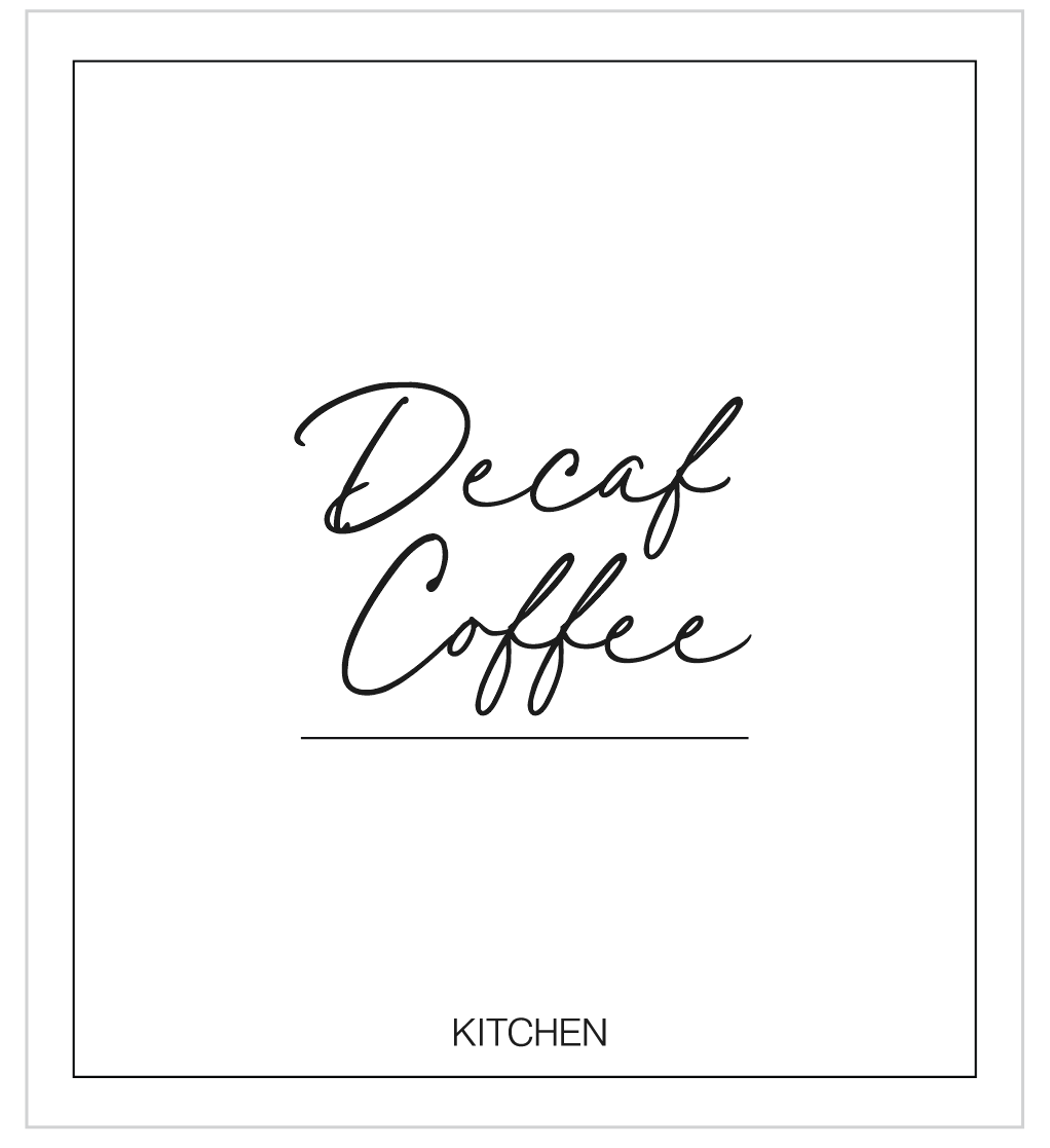 Decaf Coffee Label