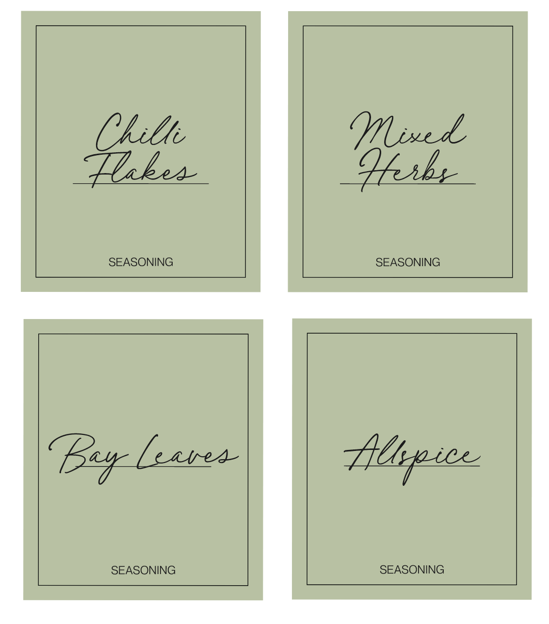 Minimalistic Spice Labels