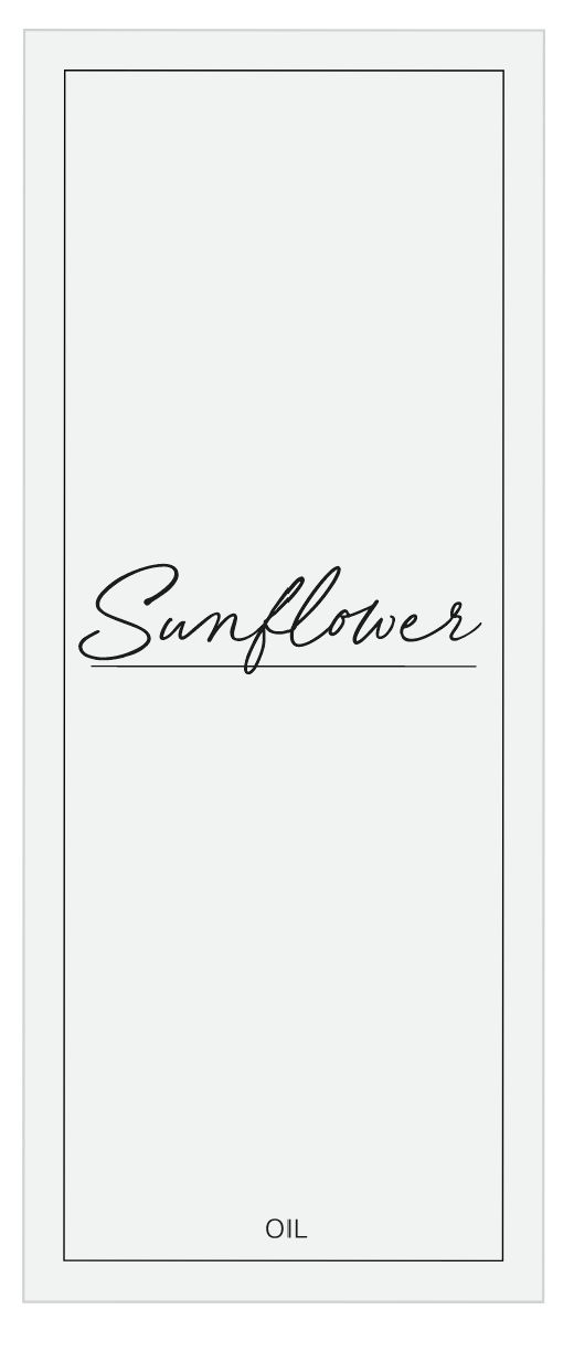 Sunflower Oil Label
