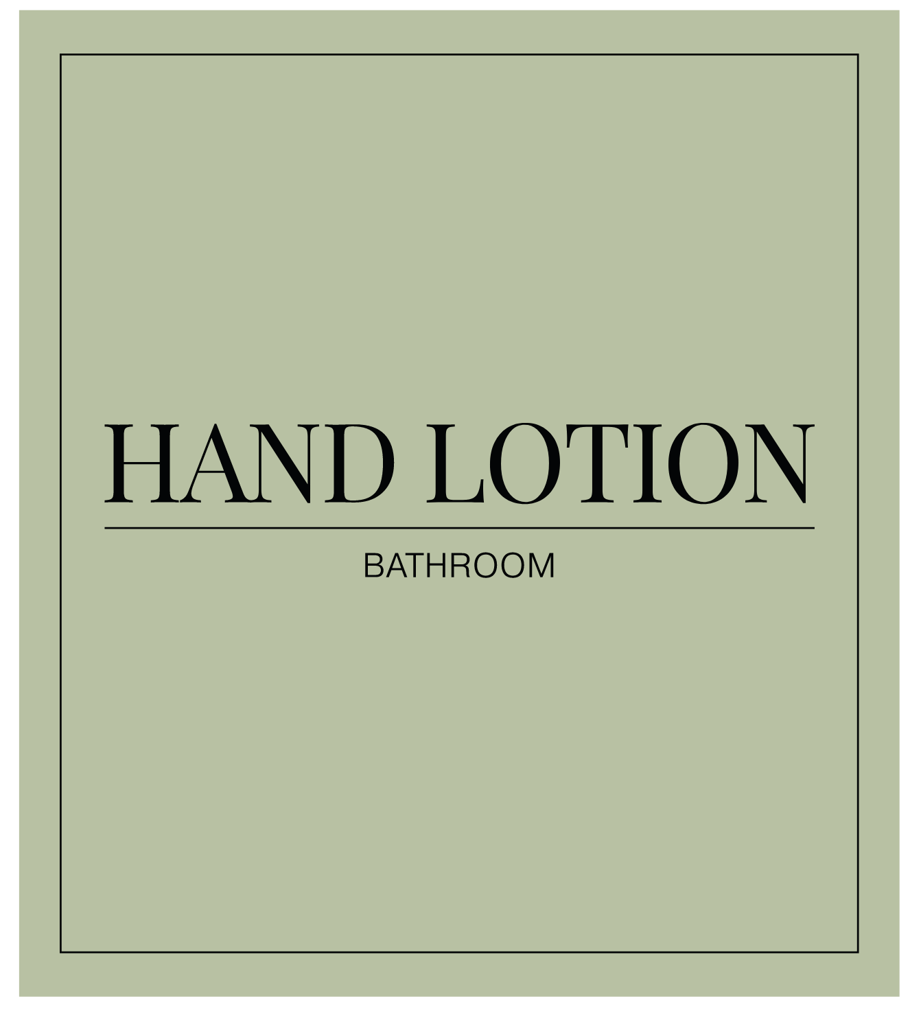 Hand Lotion Label