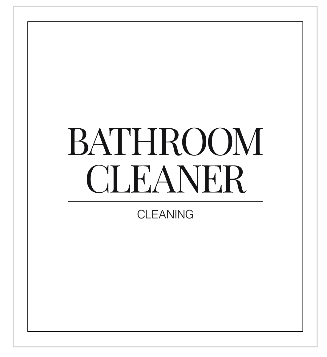 Bathroom Cleaner Label
