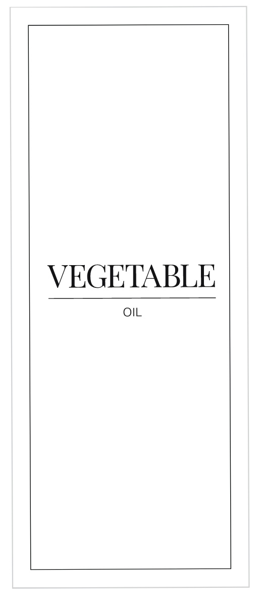 Vegetable Oil Label