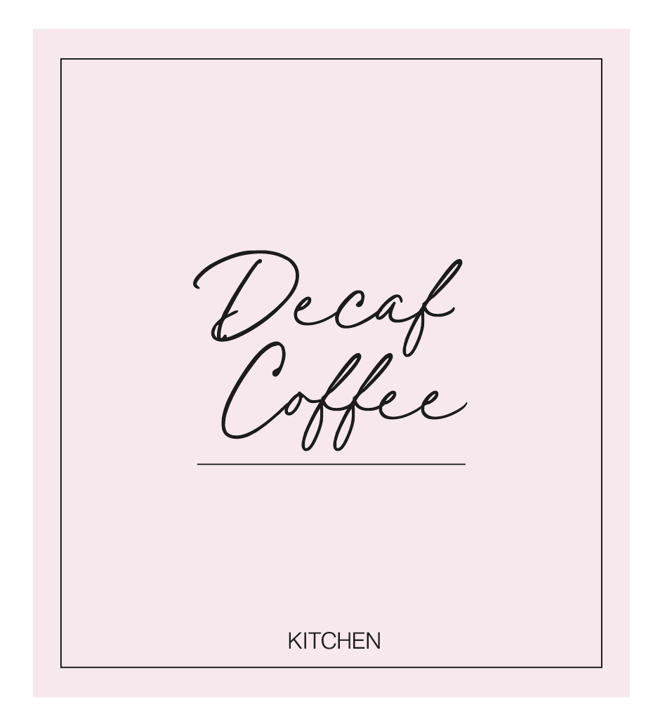 Decaf Coffee Label