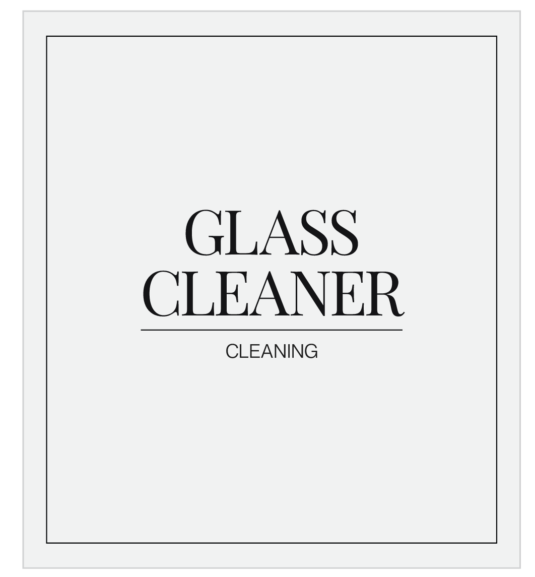Glass Cleaner Label