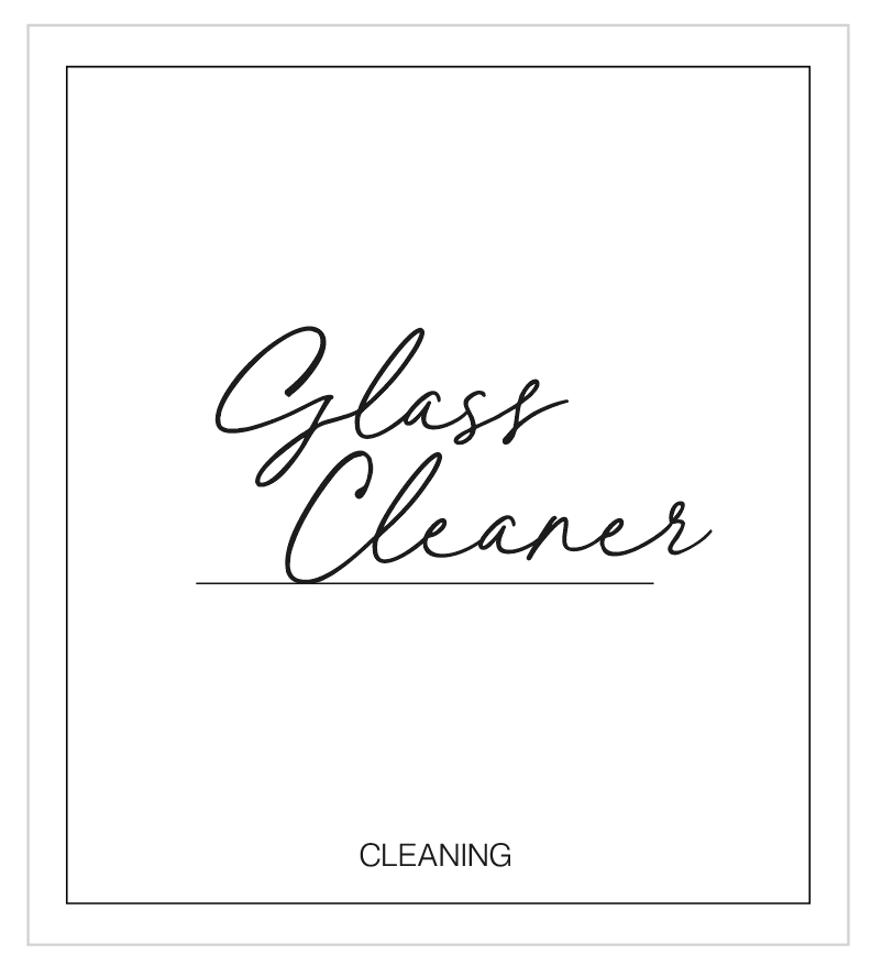 Glass Cleaner Label