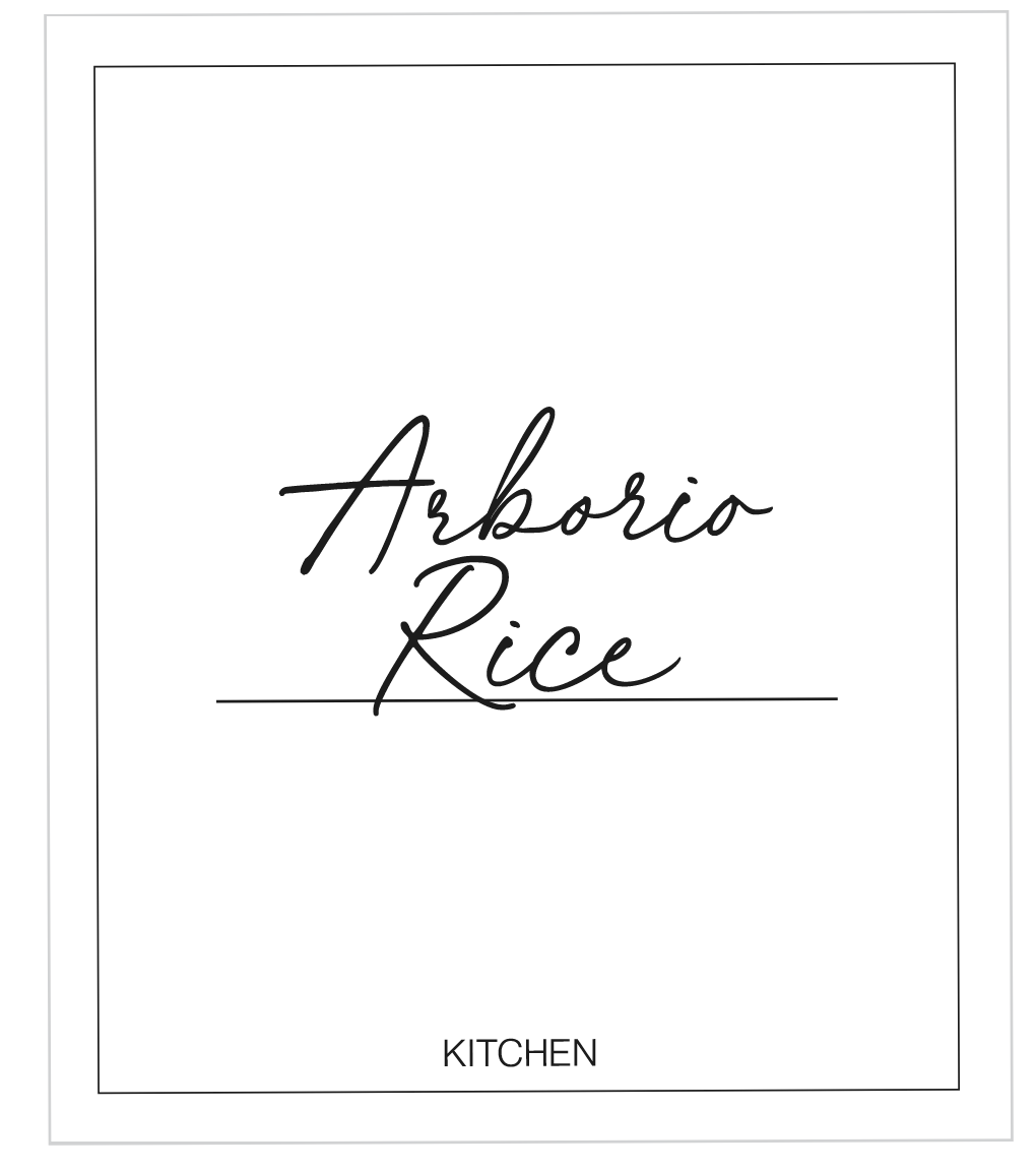Arborio Rice Label