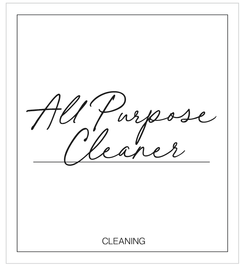 All Purpose Cleaner Label