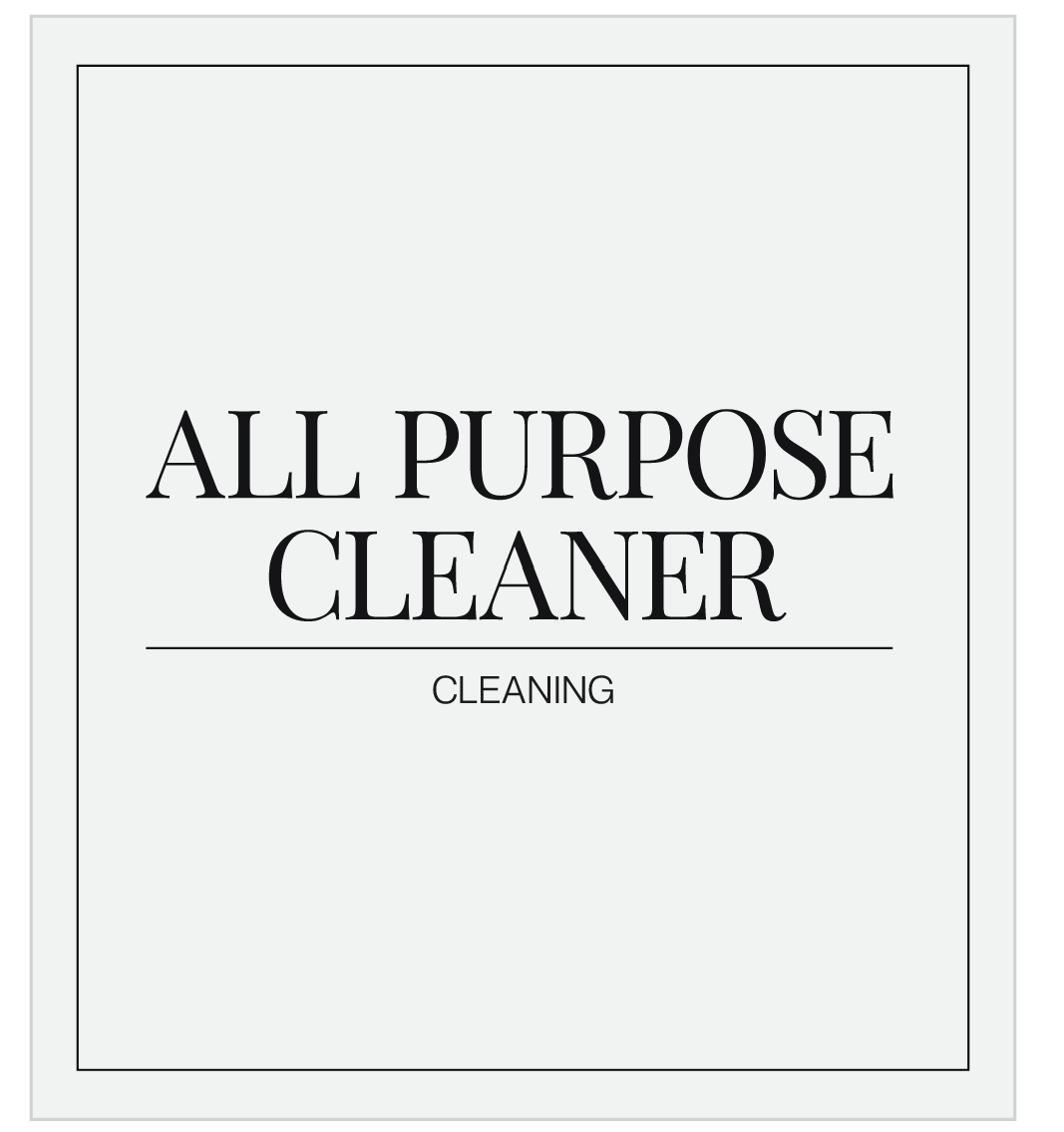 All Purpose Cleaner Label