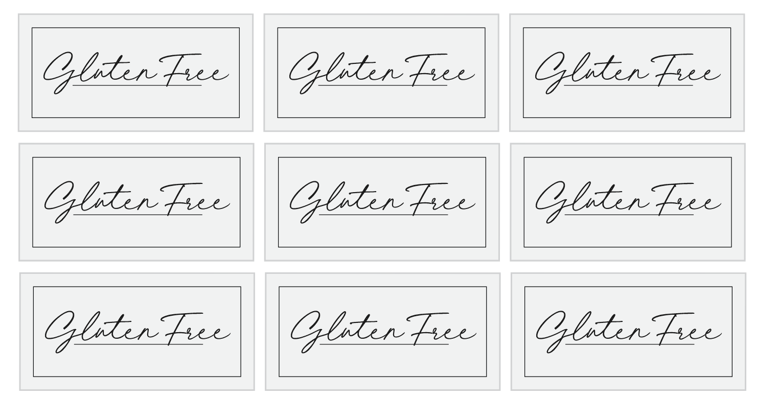 Gluten Free Labels