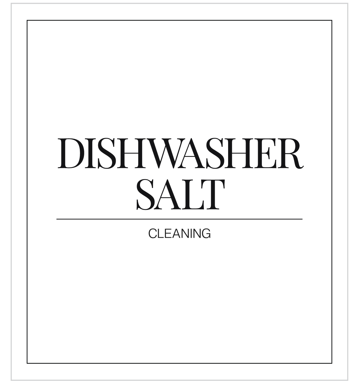 Dishwasher Salt Label