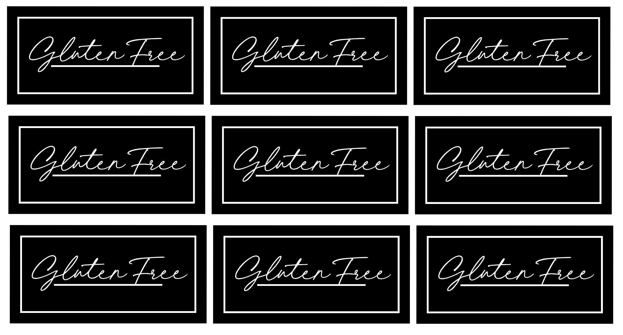 Gluten Free Labels