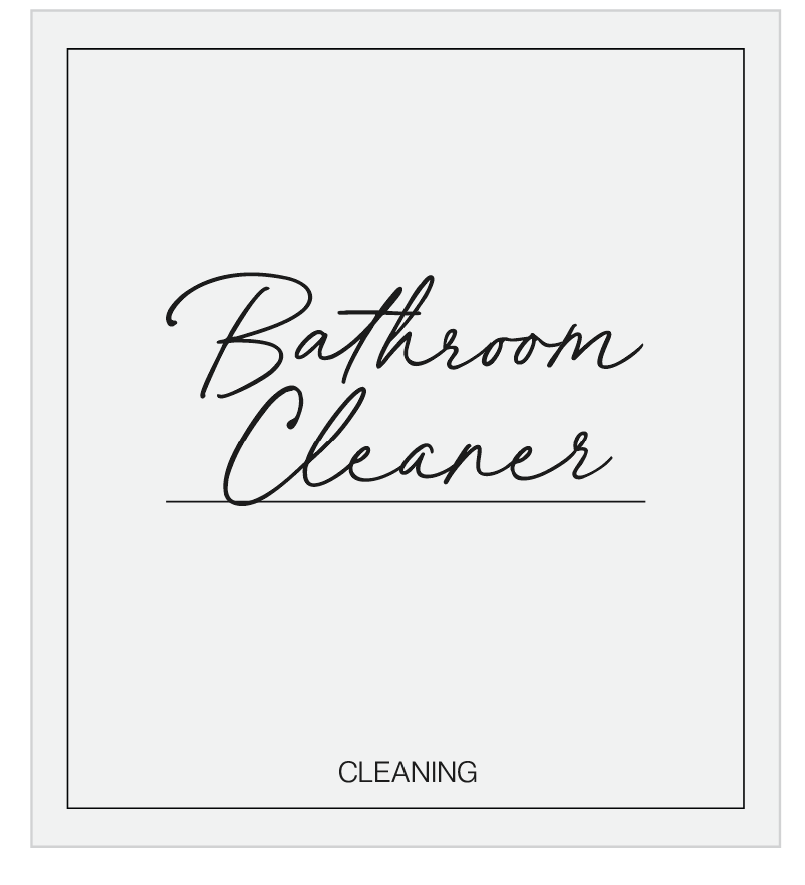 Bathroom Cleaner Label