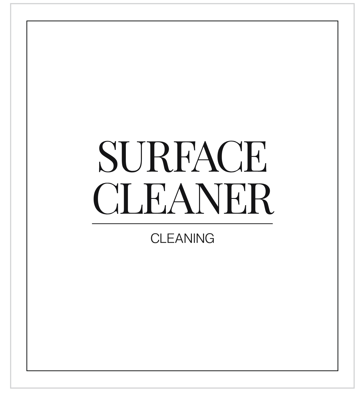 Surface Cleaner Label