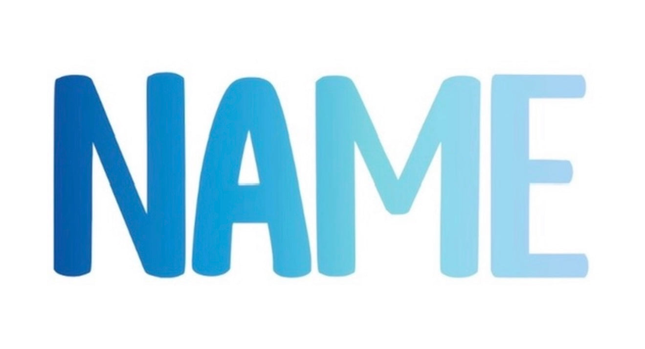 Blue Ombré Name Label