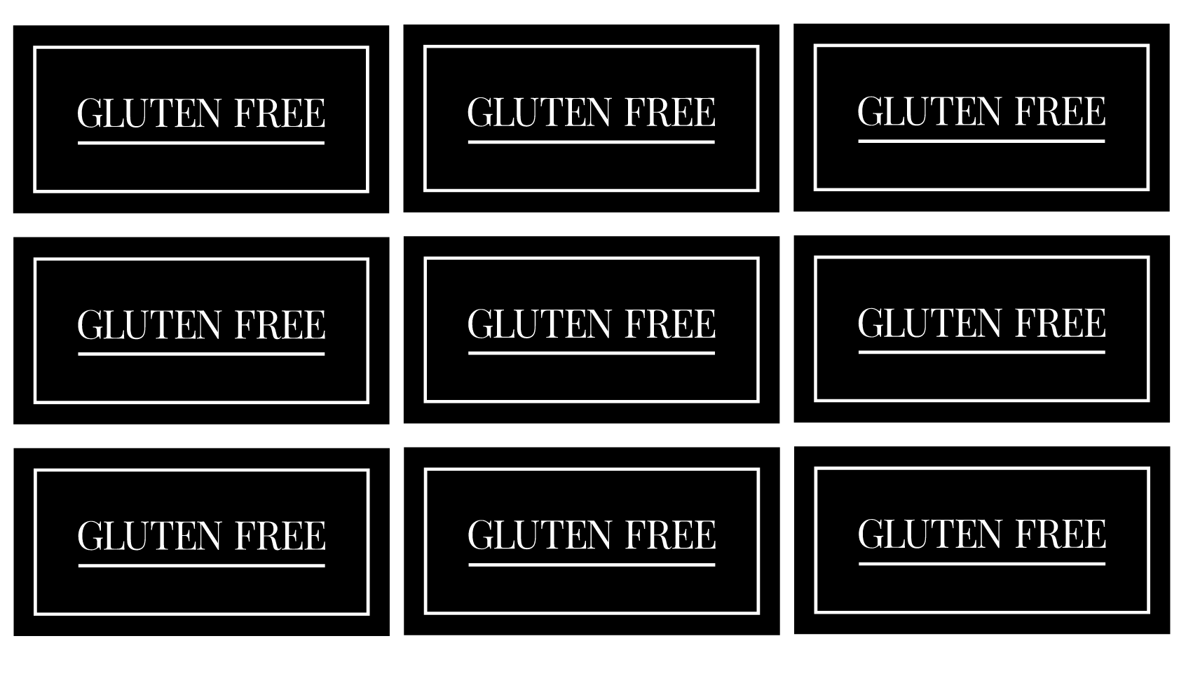 Gluten Free Labels