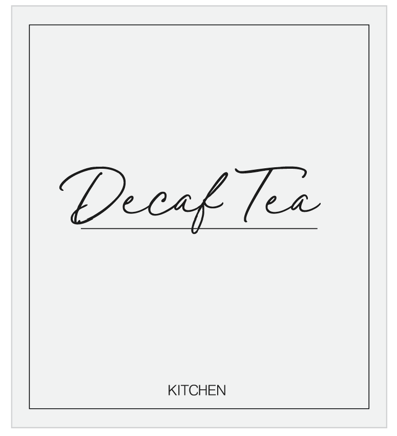 Decaf Tea Label