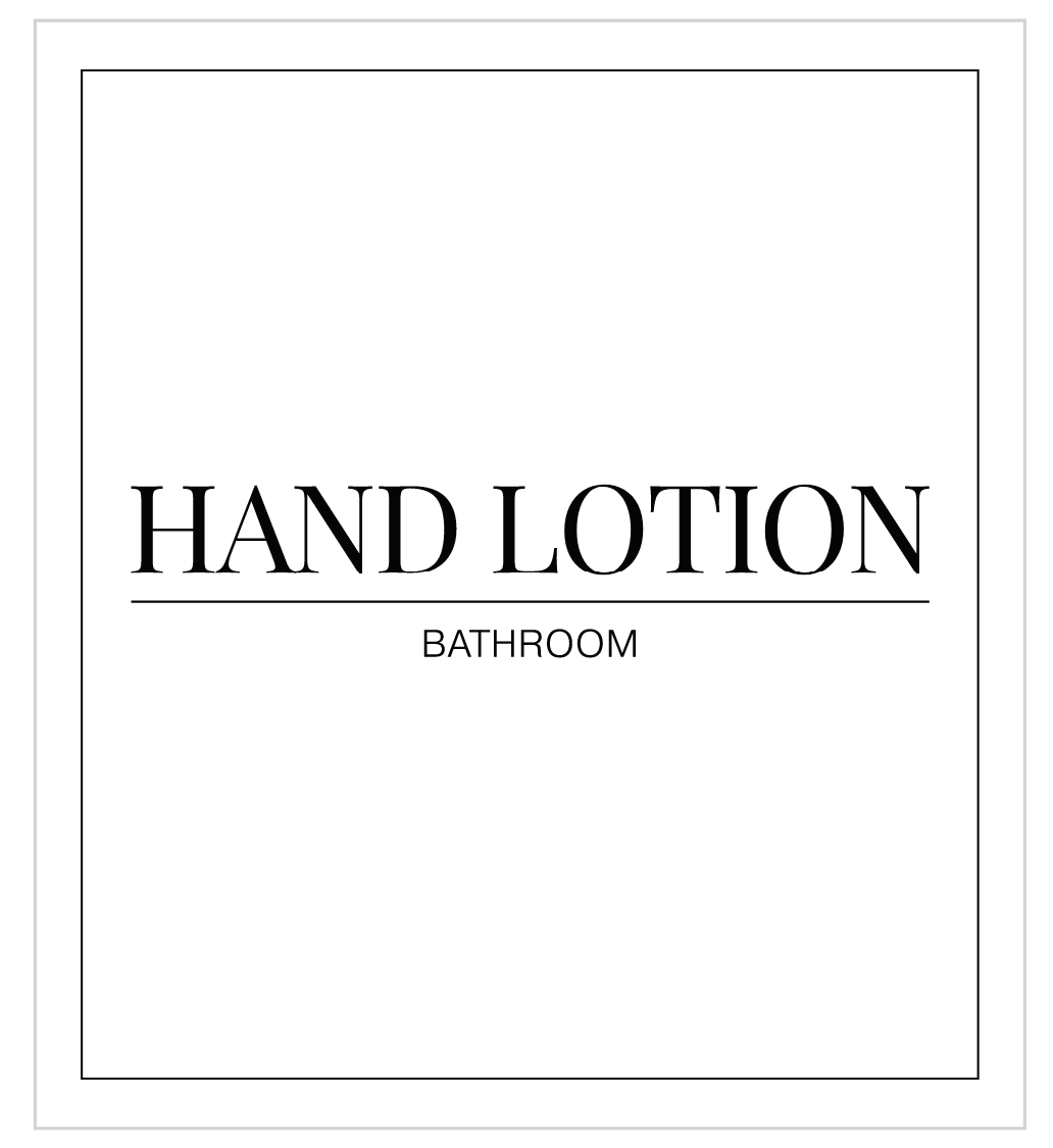 Hand Lotion Label