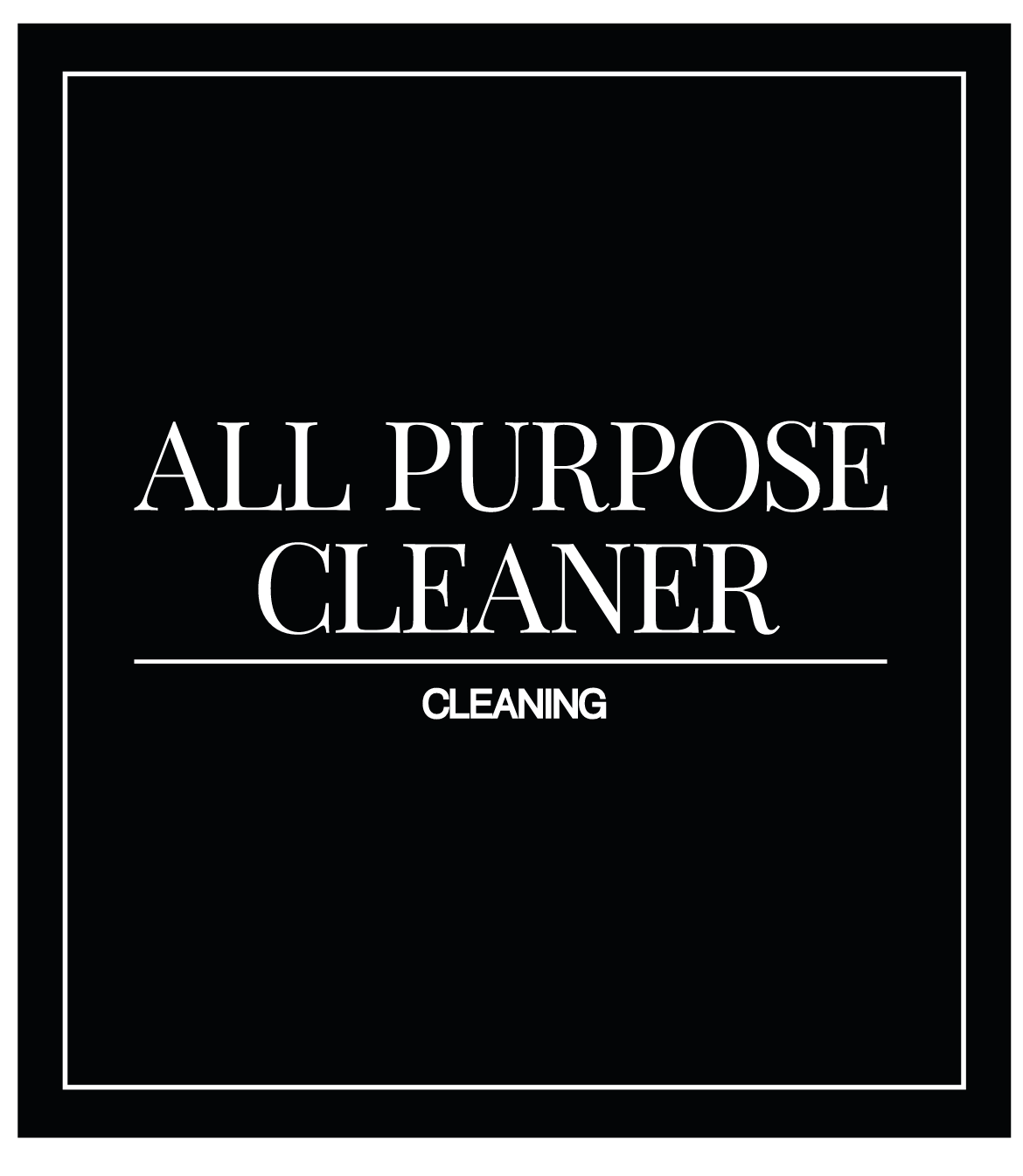 All Purpose Cleaner Label