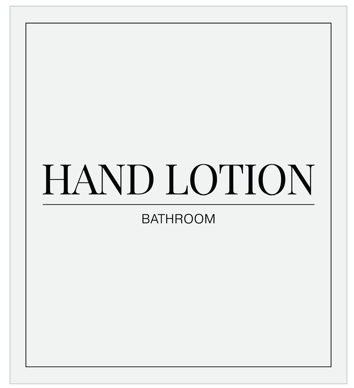 Hand Lotion Label