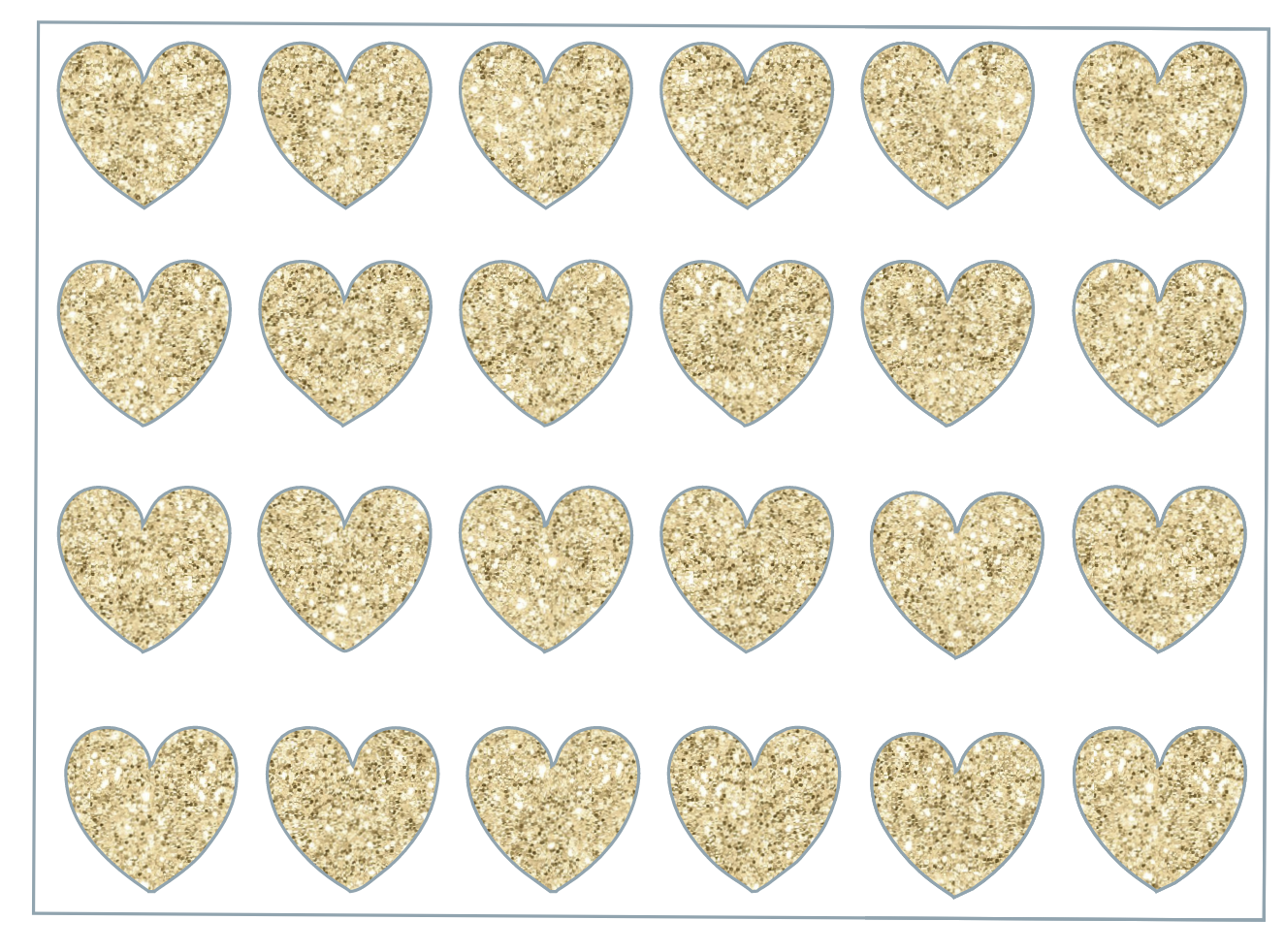 Gold Glitter Hearts Icon Pack