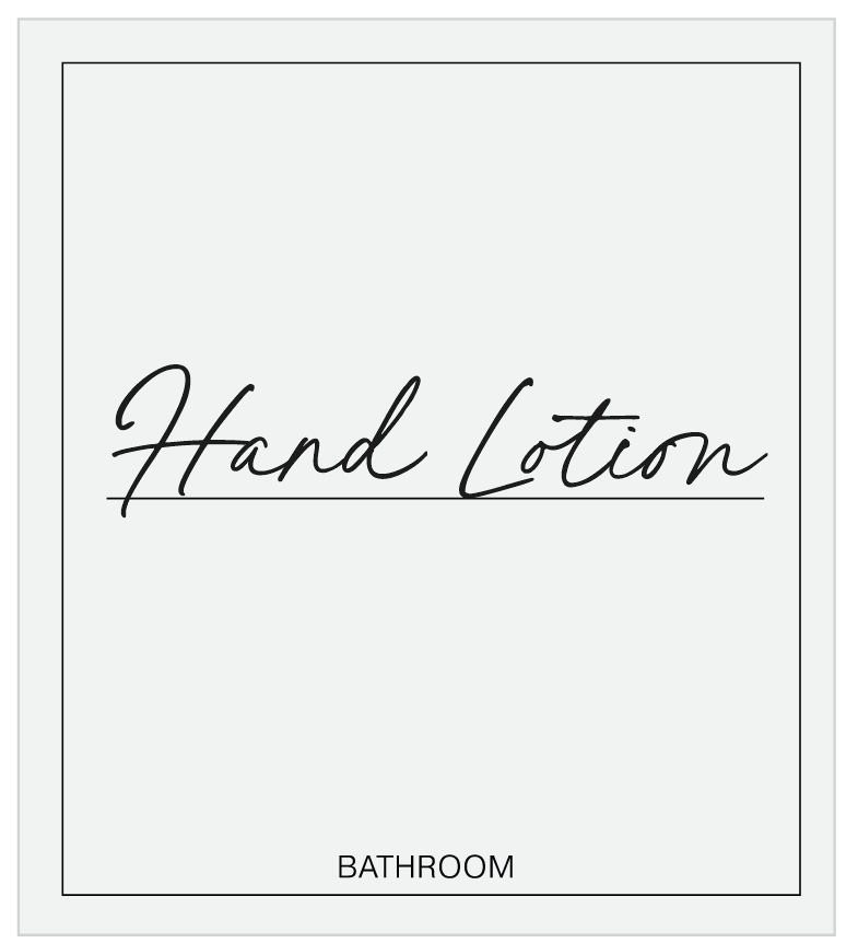 Hand Lotion Label