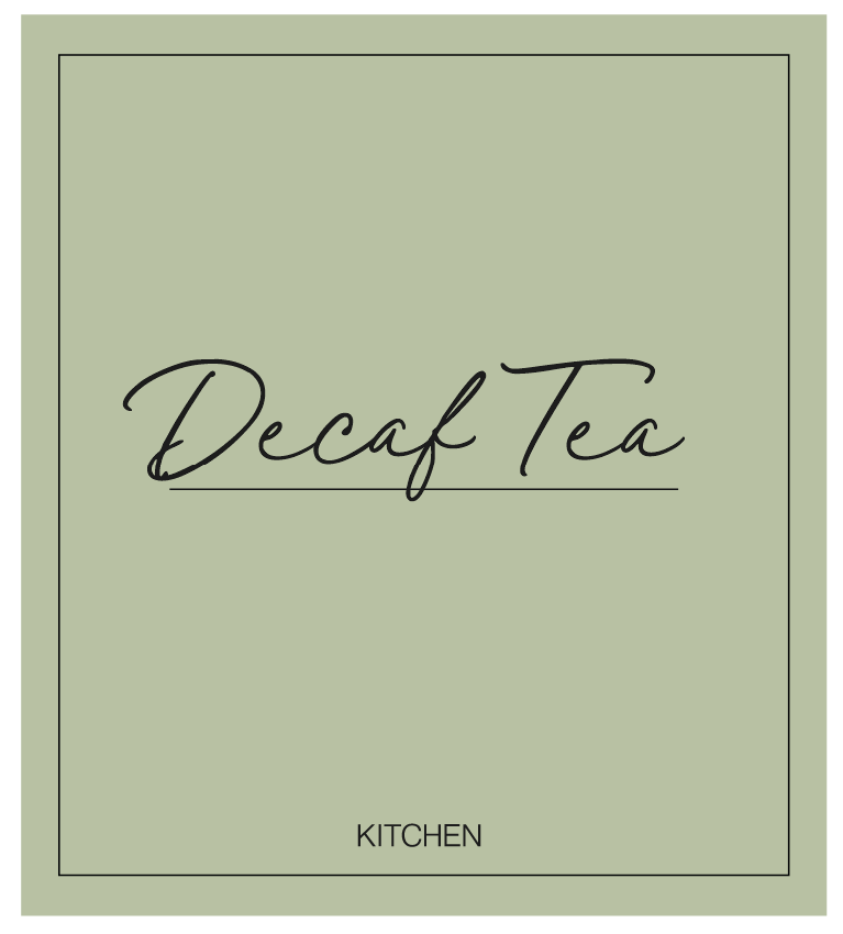 Decaf Tea Label