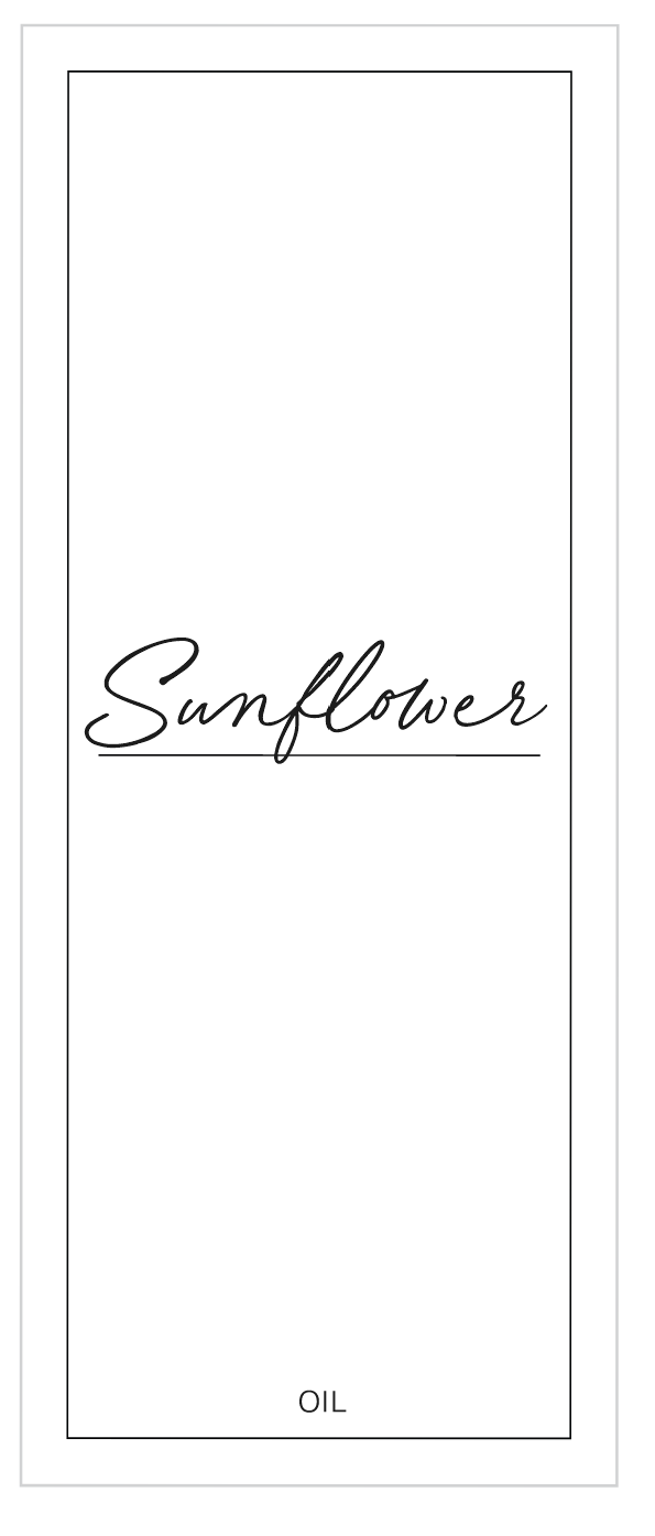 Sunflower Oil Label