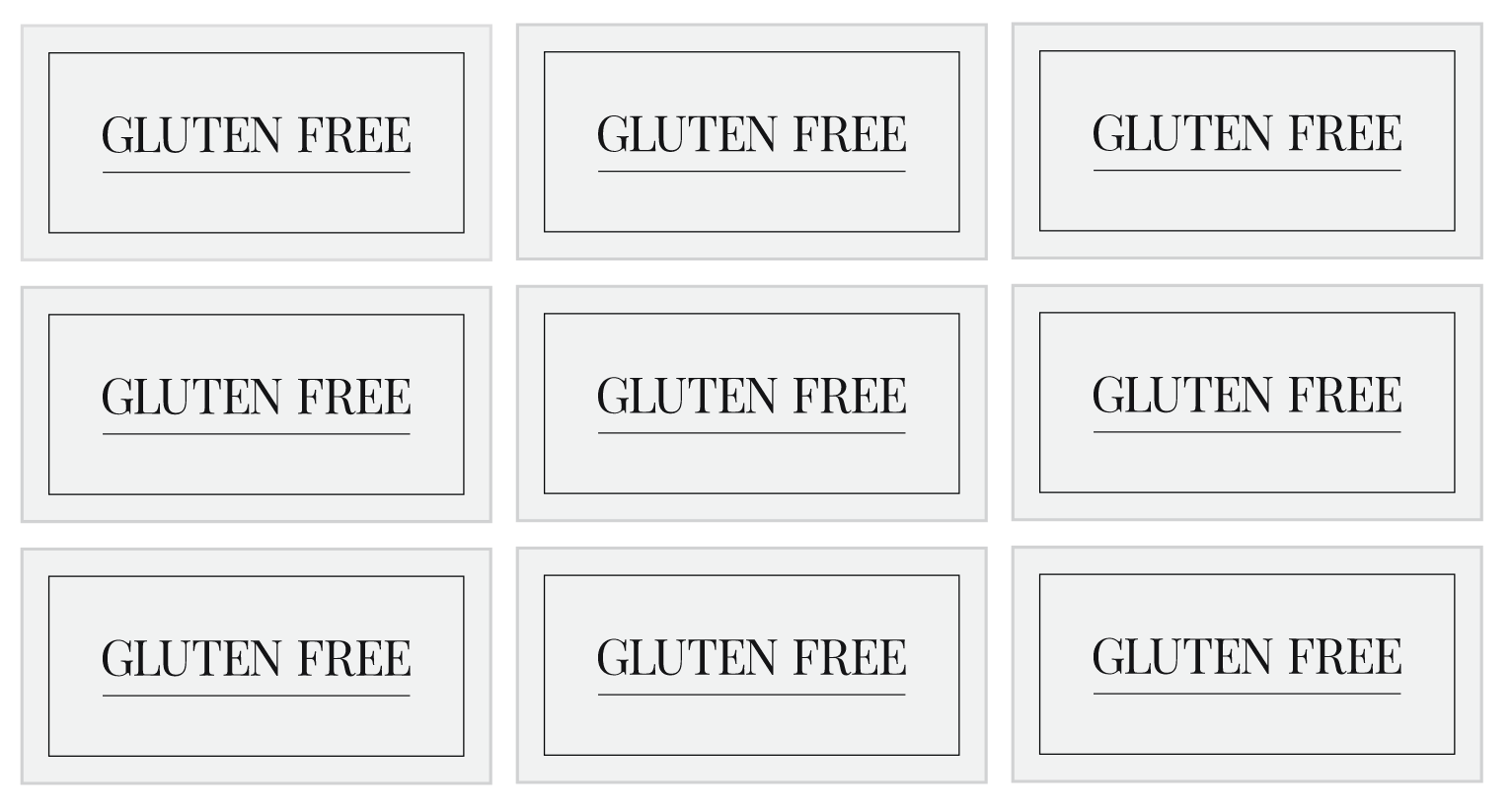 Gluten Free Labels