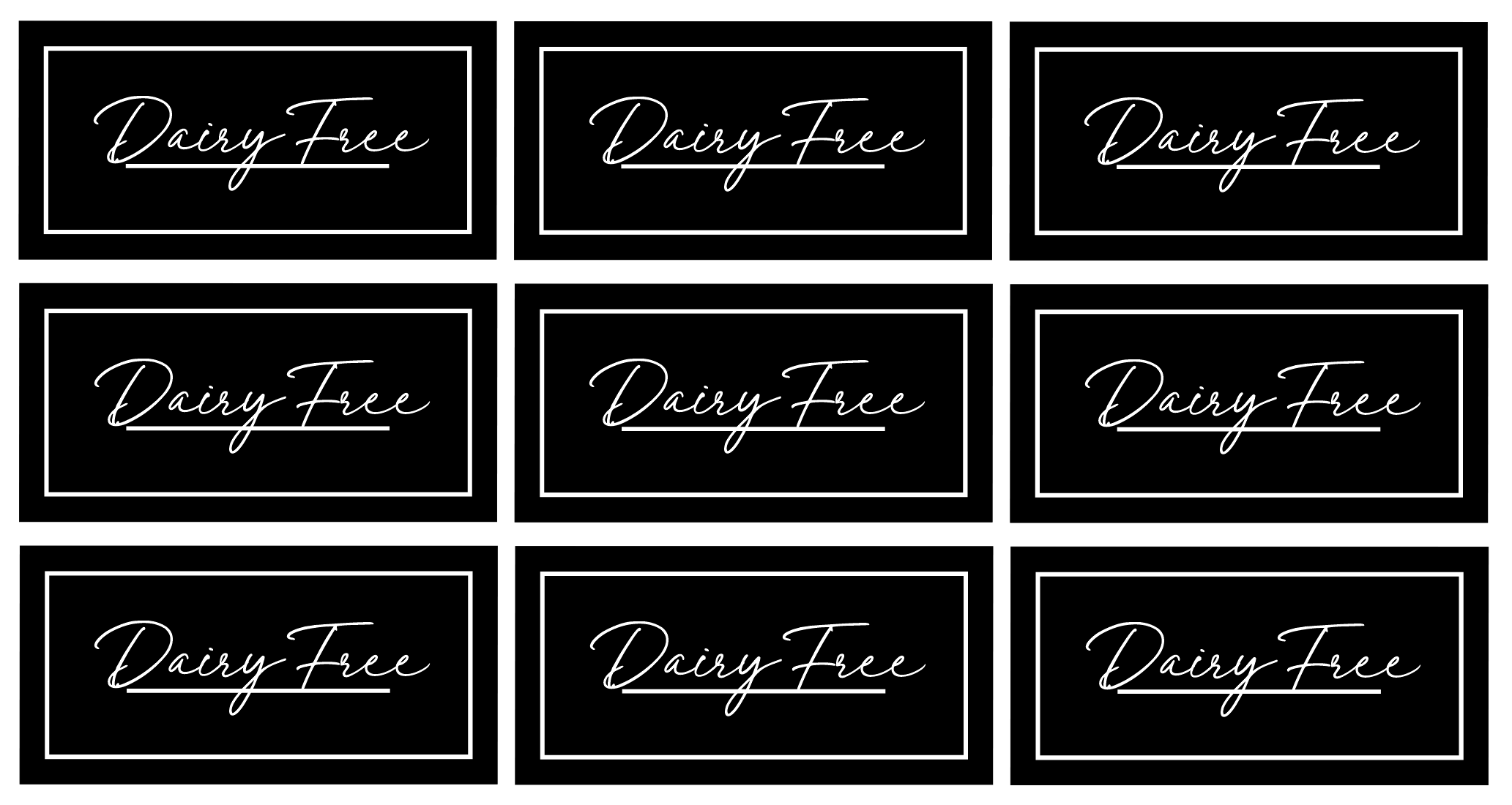 Dairy Free Labels