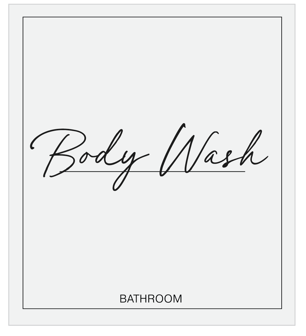 Body Wash Label