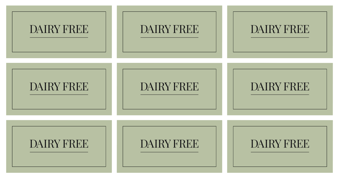 Dairy Free Labels