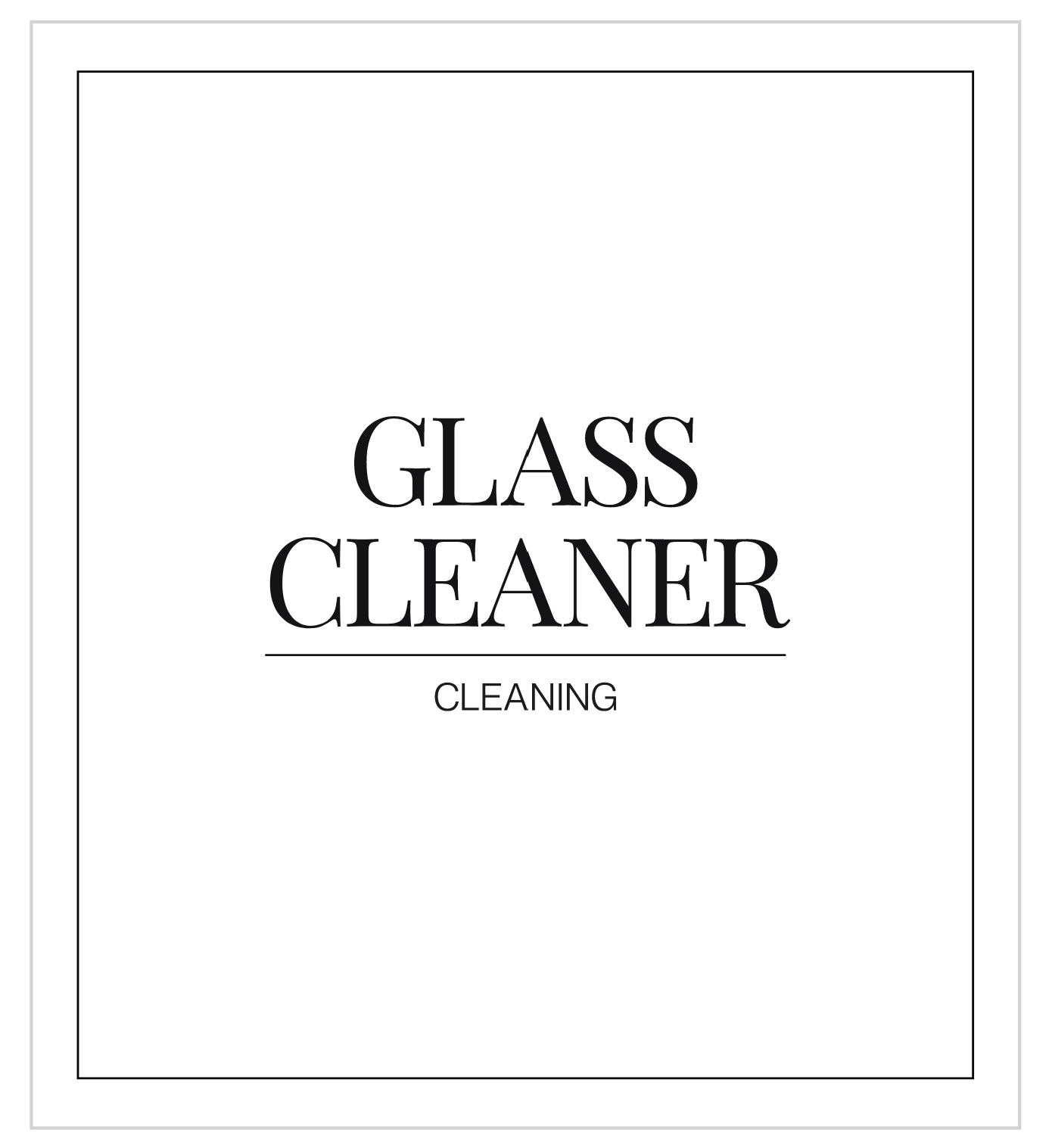 Glass Cleaner Label