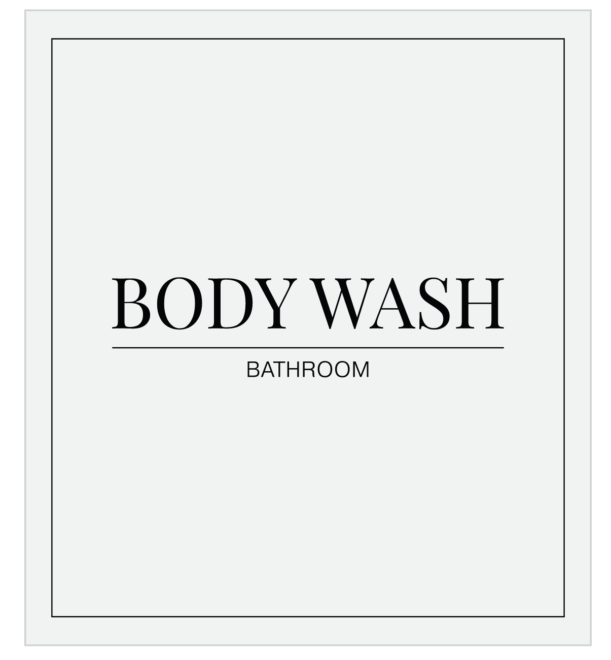 Body Wash Label