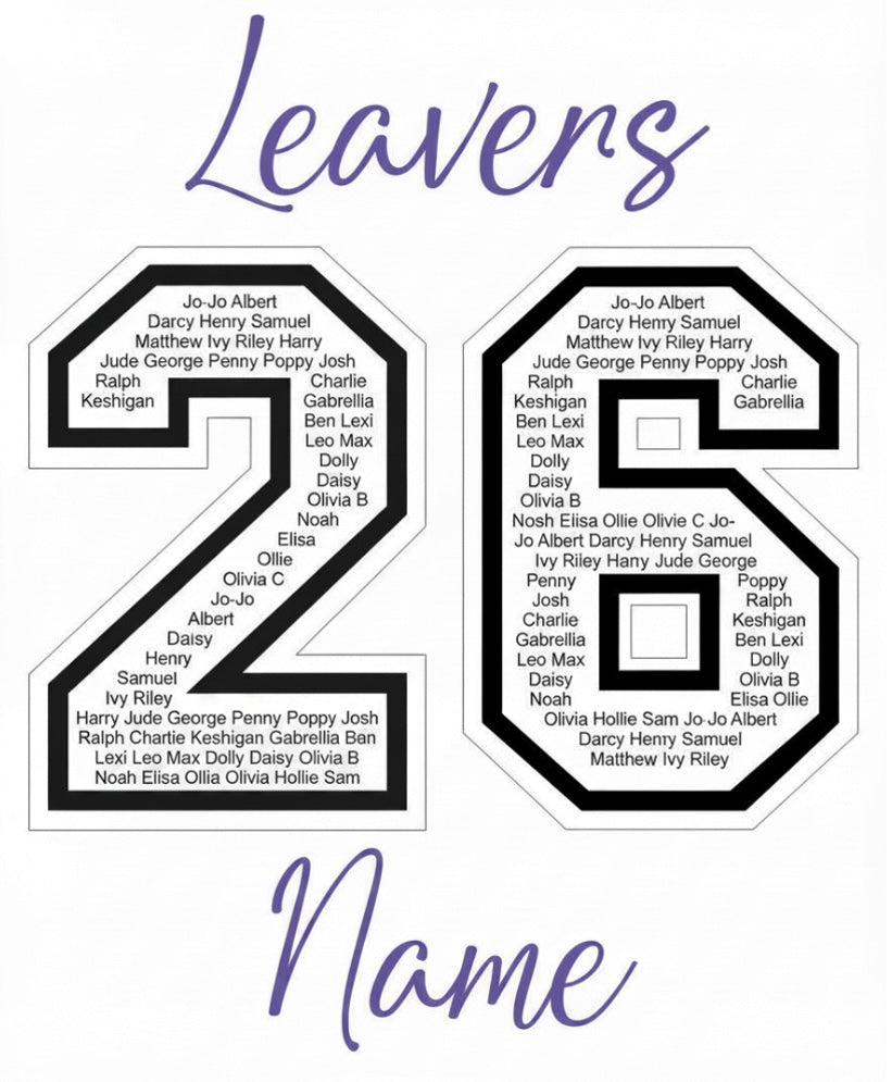 Leavers 26’ Memory Name Label